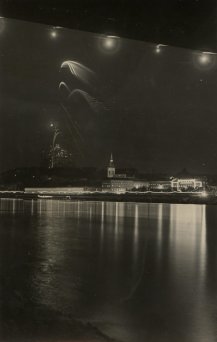 Unknown photographer, Firework on the river bank