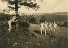 Unknown photographer, Group of nudes playing outside