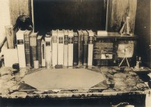 Anonymous, Mr. Anonymes desk with books about engineering